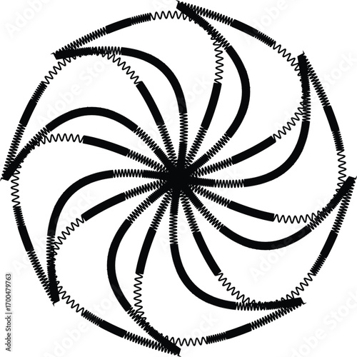 a spiral, which is a curve that emanates from a central point, revolving around it