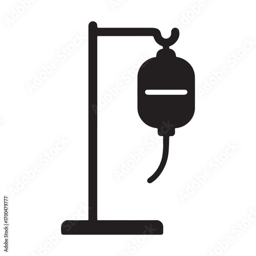 Vector art of intravenous fluid bag for medical treatment