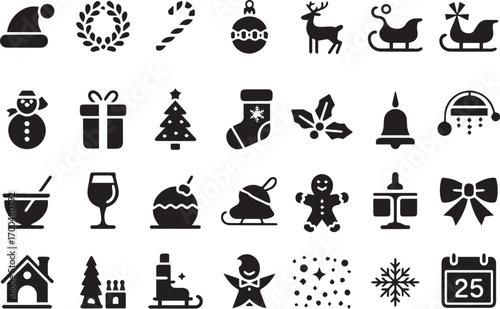 Christmas Icons A Collection of Festive Symbols for Holiday Designs