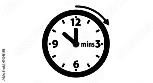 Animated Clock Icon: Seamless Loop of Time Lapse