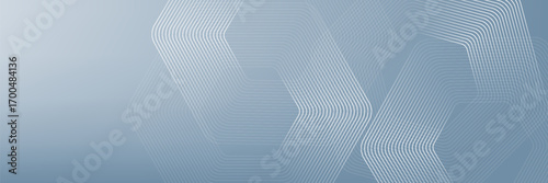 Abstract hexagon lines on gray background. Geometric stripe line art design for poster, brochure, cover, website, banner.