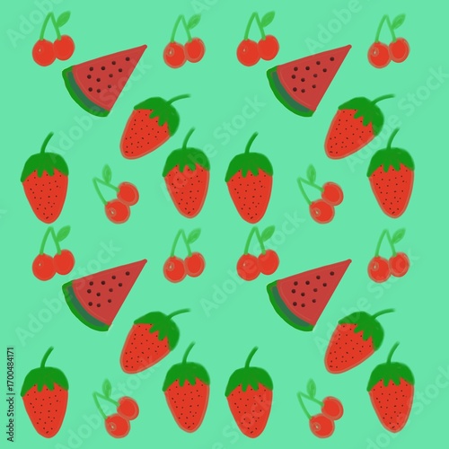 seamless pattern with strawberry