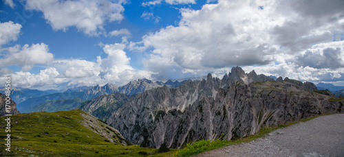 panorama of the mountains in the alps