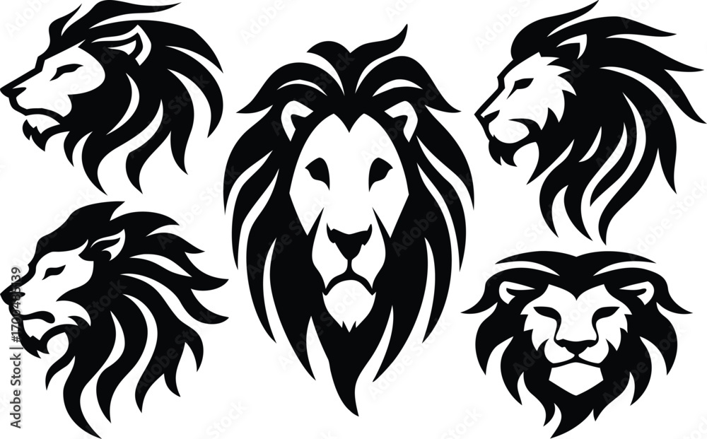 Fototapeta premium Tribal Lion Head Collection