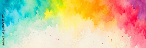 Abstract multicolor rainbow watercolor textured background. Abstract watercolor drawing on a paper image .Artwork for creative banner, card, template, design vector.