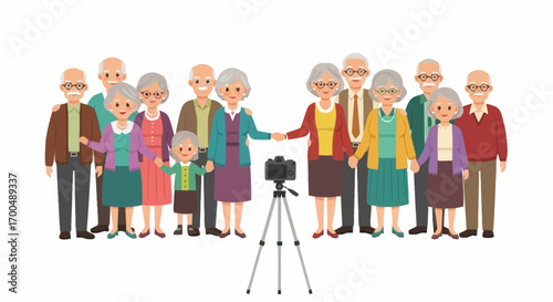 Group of Senior Citizens Gathered for a Photograph, Representing Community, Active Aging, and Social Connections in Retirement Homes and Senior Living Facilities.