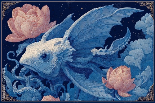 Enchanted Watercolor Portrait of a Charming Baby Animal A Whimsical Illustration for a Childs Room or Nursery Decor