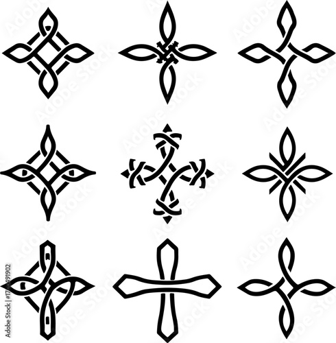 Celtic Tribal Cross Symbol Collection