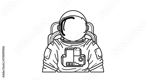 Illustration of a spaceman in a spacesuit, , perfect for space exploration themes