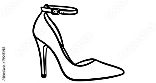 Elegant high heel shoe with ankle strap for fashion and style design