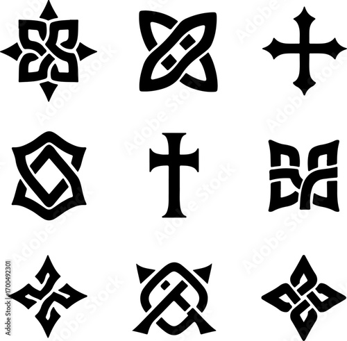 Celtic Tribal Cross Symbol Collection