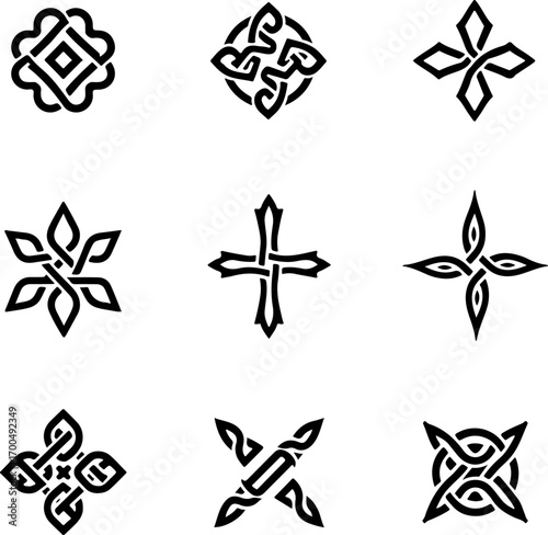 Celtic Tribal Cross Symbol Collection