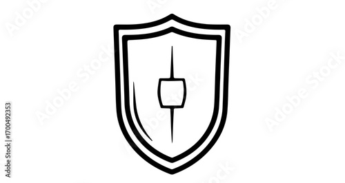 Shield icon symbolizing protection, security, and defense in a simple design