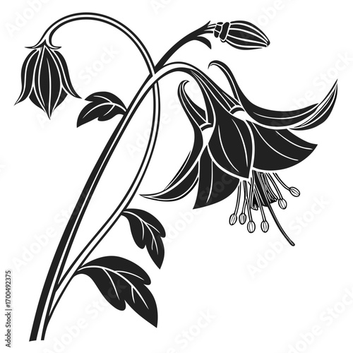 Elegant Black and White Floral Vector Illustration 7.