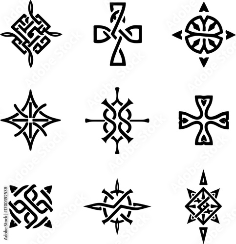 Celtic Tribal Cross Symbol Collection