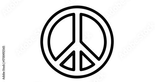 Peace symbol, a universal sign for harmony, nonviolence, and antiwar sentiment