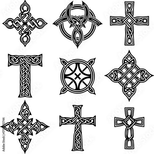 Celtic Tribal Cross Symbol Collection