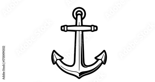 Hand drawn illustration of an anchor, a symbol of stability and maritime tradition