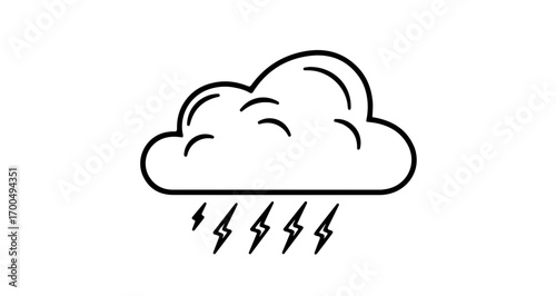 Illustration of a storm cloud with lightning, depicting a weather phenomenon