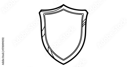 Classic shield shape with a bold outline, perfect for logos and heraldic designs