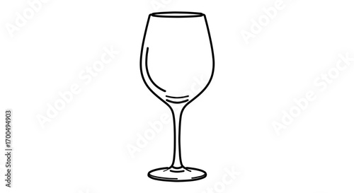 Elegant wine glass illustration, perfect for menu design and beverage presentation