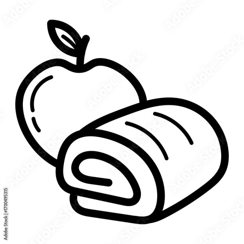 Apple strudel dessert icon