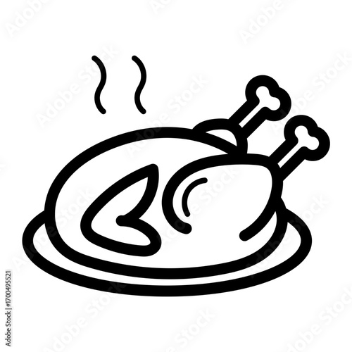 Roast chicken meal icon