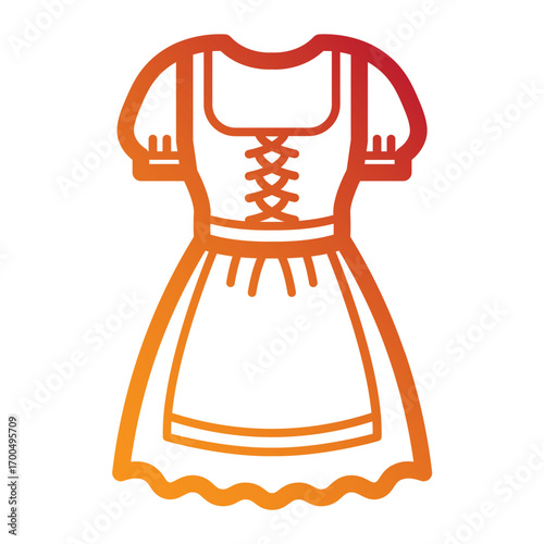 Traditional dirndl dress icon