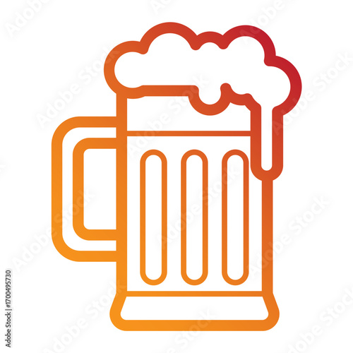 Beer mug icon with foam