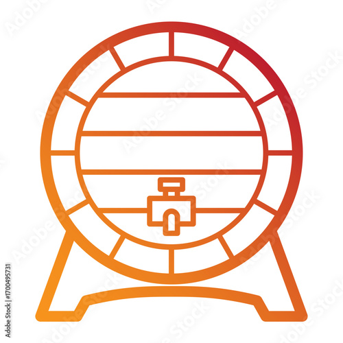 Wooden beer barrel icon