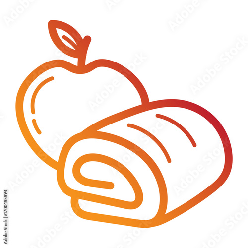 Apple strudel dessert icon