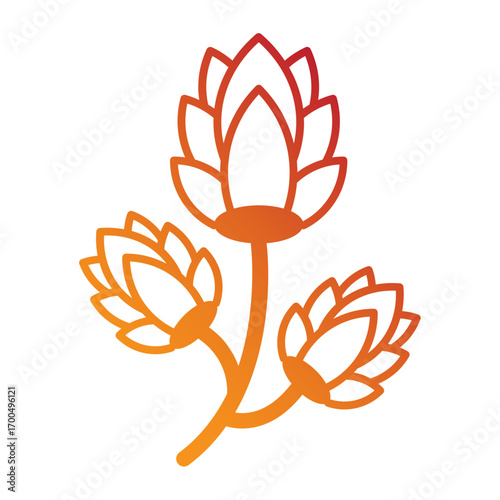 Hop flower icon for beer brewing