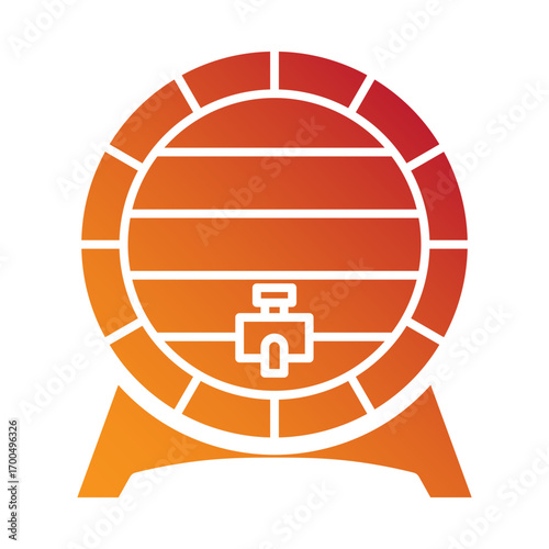 Wooden beer barrel icon