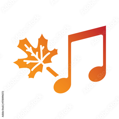 Music note with maple leaf icon