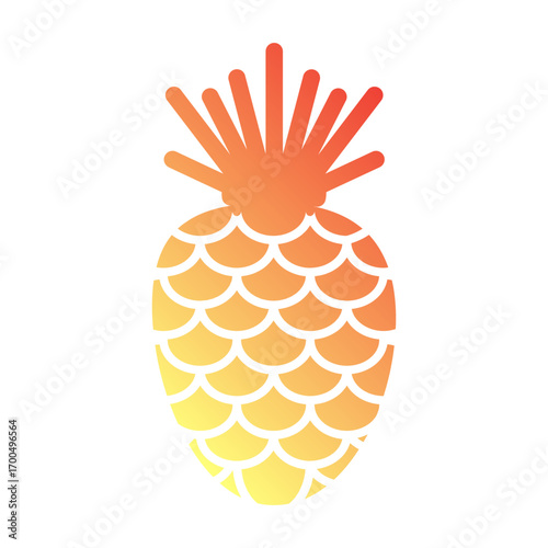 Minimalist Flat gradient icon of pineapple