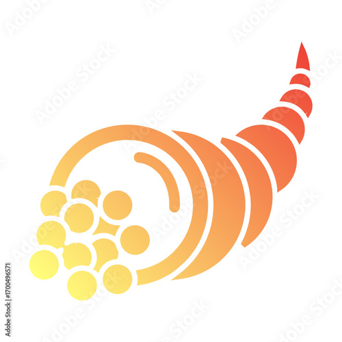 Minimalist Flat gradient icon of cornucopia
