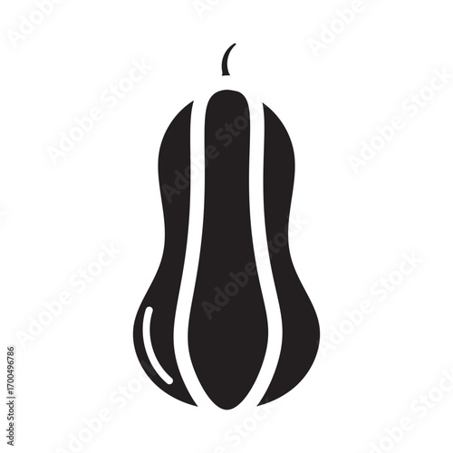 Minimalist Glyph icon of squash vegetable
