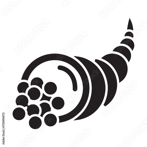 Minimalist Glyph icon of cornucopia
