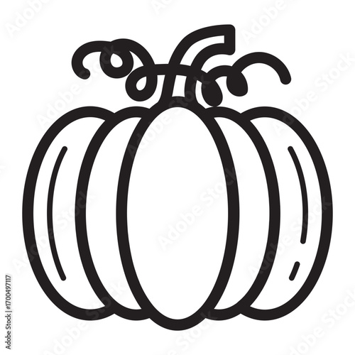 Minimalist line icon of a pumpkin