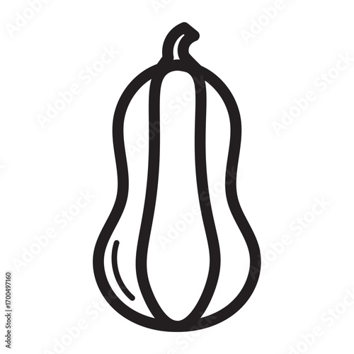 Minimalist line icon of squash vegetable