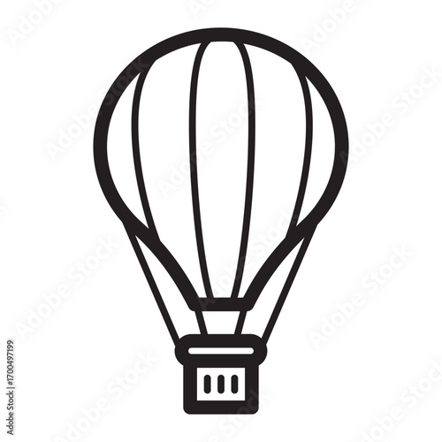 Minimalist line icon of hot air balloon
