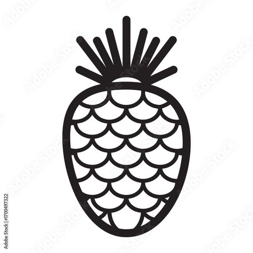 Minimalist line icon of pineapple