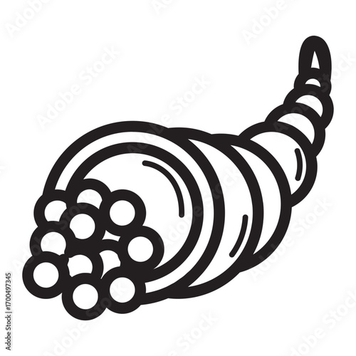 Minimalist line icon of cornucopia