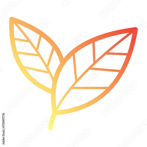Minimalist Line gradient icon of leaf