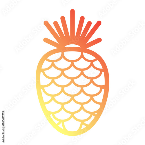 Minimalist Line gradient icon of pineapple
