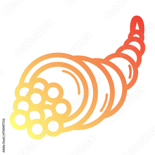 Minimalist Line gradient icon of cornucopia