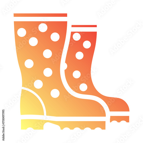 Minimalist Flat gradient icon of boots