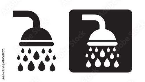 Shower symbol with water drop icon vector eps 10