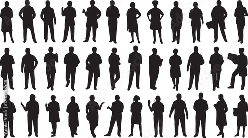 set of doctor and nurse silhouettes medical healthcare vector icons for hospital clinic staff design and illustration collection