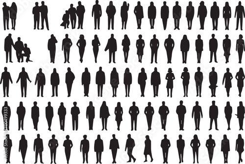 editable ai eps png jpeg files of human silhouettes vector pack for graphic design illustration projects